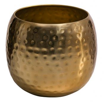 Dehner Metall-Übertopf Kody, bauchig, gold