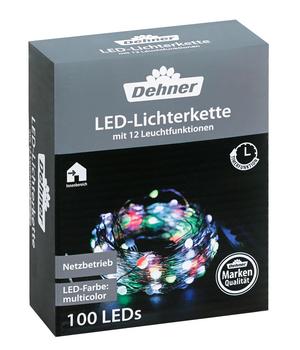 Dehner LED-Lichterkette, 100 LEDs, bunt, ca. L9,9 m
