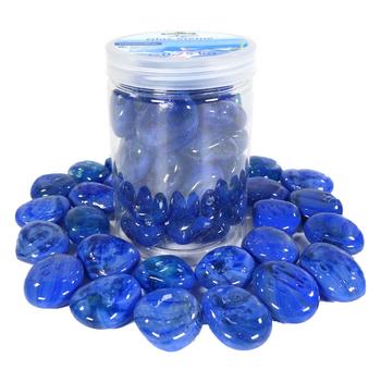 Dehner Aqua Aquariumdeko Glas-Steine, 750 g, Dunkelblau - Glas