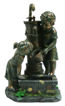 Ubbink Polyresin-Gartenbrunnen Atlanta, ca. B44/H69,5/T39,5 cm, Kupfer, Dunkelgrau - Polyresin
