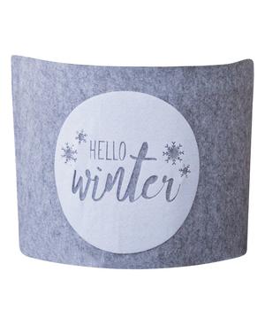 Windhager Deko-Filz-Topfschutz Hello Winter, grau/weiß, Grau / Weiß - Filz