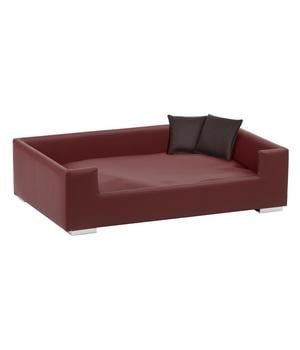 Silvio Design Hundesofa Candy, Dunkelrot - Flachpressplatten / Kunstleder Vlies