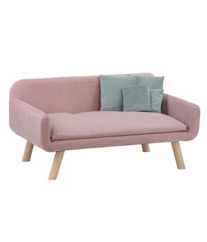 Silvio Design Hundesofa Cora, Rosa - Flachpressplatten / Polyester Nadelholz Vlies