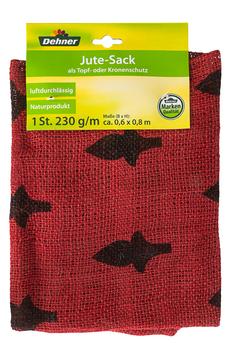 2 x Dehner Winterschutz Jute-Sack mit Relief, Rot - Naturmaterial - Mindestbestellmenge: 2 Stk.