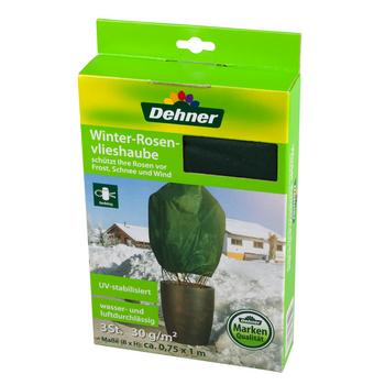 Dehner Winterschutz Rosen-Vlieshaube, 3 Stück, ca. B75/H100 cm, Dunkelgrün - Vlies