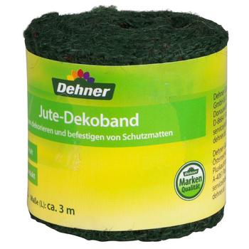 3 x Dehner Winterschutz Jute-Dekoband, ca. L300/B6 cm, Dunkelgrün - Jute - Mindestbestellmenge: 3 Stk.