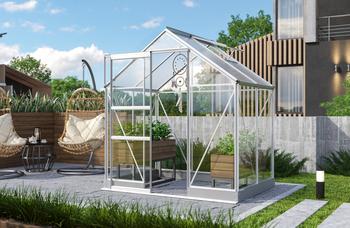 Vitavia Gewächshaus Pontos 2500, ESG/HKP, inkl. Stahlfundamentrahmen