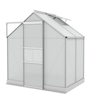 Vitavia Gewächshaus Pontos 2500 HKP, inkl. Fundament, ca. B195/H207/T137 cm, Silber - Aluminium / Stahl Polycarbonat