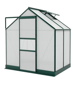 Vitavia Gewächshaus Pontos 2500 HKP, inkl. Fundament, ca. B195/H207/T137 cm, Dunkelgrün - Aluminium / Stahl Polycarbonat