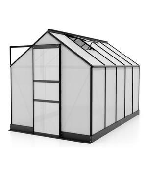 Vitavia Gewächshaus Pontos 6200, HKP, inkl. Fundament, Schwarz - Aluminium, Stahl, Polycarbonat