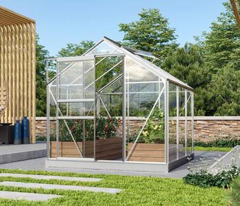 Vitavia Gewächshaus Primus 3800, ESG, Silber - Aluminium / Sicherheitsglas