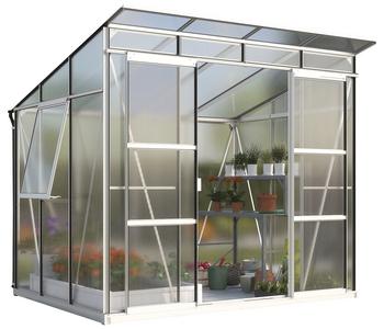 Vitavia Gewächshaus Iduna 5900 HKP, inkl. Stahlfundamentrahmen, ca. B258/H231/T230 cm, Silber - Aluminium / Stahl Polycarbonat