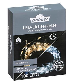 Dehner LED-Lichterkette, 100 LEDs, warm-/kaltweiß, ca. L9 m