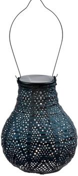 Lumiz Solar-Lampion Bulb Ikat, ca. Ø16/H20 cm ', Dunkelblau - Kunststoff