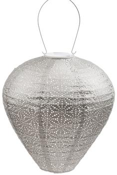 Lumiz Solar-Lampion Balloon Shashiko, ca. Ø30/H30 cm, Hellgrau - Kunststoff