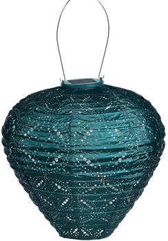 Lumiz Solar-Lampion Balloon Mandela, ca. Ø30/H30 cm, Blau - Kunststoff