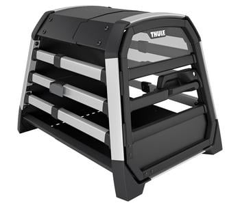THULE Allax XS Hundetransportbox, ca. B50/H50/T66-72 cm, Schwarz / Silber - Aluminium Kunststoff