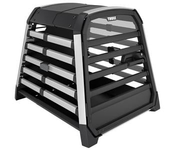 THULE Allax M Compact Hundetransportbox, ca. B65/H65/T77-82 cm, Schwarz / Silber - Aluminium Kunststoff