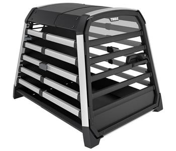 THULE Allax L Compact Hundetransportbox, ca. B69/H70/T87-93 cm, Schwarz / Silber - Aluminium Kunststoff