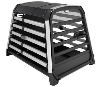 THULE Allax L Hundetransportbox, ca. B69/H70/T93-105 cm, Schwarz / Silber - Aluminium Kunststoff