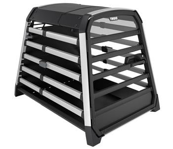 THULE Allax XL Hundetransportbox, ca. B73/H70/T94-105 cm, Schwarz / Silber - Aluminium Kunststoff
