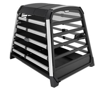 THULE Allax XXL Compact Hundetransportbox, ca. B78/H75/T95-103 cm, Schwarz / Silber - Aluminium Kunststoff