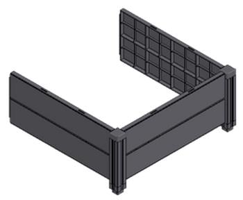 KHW Hochbeet-Erweiterungsset Demeter, ca. B82/H31/T82 cm, Dunkelgrau - Kunststoff