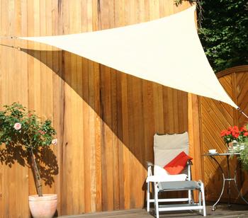 Floracord Sonnensegel, dreieckig, ca. B360/T360 cm, Beige - Polyethylen