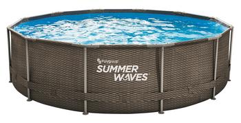 Summer Waves Active Frame Pool Rattan, braun - Polyester / PVC Metall