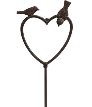 Dehner Gusseisen-Stab Vogelherz, ca. H120 cm, Braun - Gusseisen