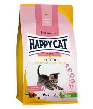 Happy Cat Trockenfutter für Katzen Young Kitten, Land-Geflügel