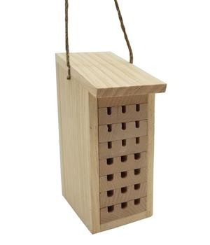 Dehner Natura Premium Insektenhotel Zermatt, ca. B8/H19,5/T12,5 cm, Hellbraun - Kiefernholz / Buchenholz