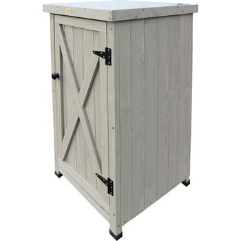 Habau Gartenschrank, ca. B45/H91/T45 cm, Grau - Holz / Blech Kunststoff