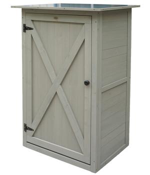 Habau Gartenschrank Benno, ca. B76/H117/T56 cm, Grau - Holz / Blech