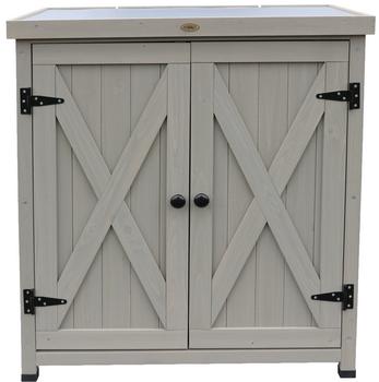 Habau Gartenschrank Laura, Grau - Holz / Blech Kunststoff