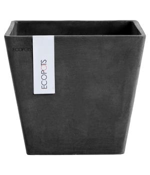 Ecopots Kunststoff-Topf Rotterdam, quadratisch, Dunkelgrau - Kunststoff