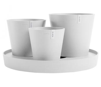 Ecopots Kunststoff-Topf-Set Dubai mit Untersetzer, 4-teilig