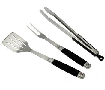 Dehner BBQ Edelstahl-Grillbesteck, 3-teilig