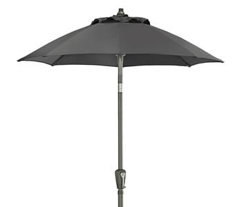 Dehner Sonnenschirm Vido, rund, ca. Ø150 cm, Dunkelgrau - Aluminium / Polyester