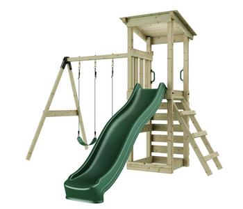 Weka Spielturm Neapel, ca. B322,1/H228,8/T284,4 cm, Natur / Dunkelgrün - Fichtenholz