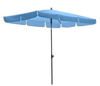 Dehner Schirm Jupiter, rechteckig, ca. B180/T120 cm, Hellblau - Aluminium / Polyester