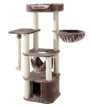 Nobby Kratzbaum Classic Zada, dunkelbraun, ca. B50/H145/T50 cm - Holz / Sisal Plüsch