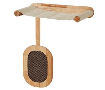Nobby Wandelement Hängematte Nio, creme, ca. B70/H79/T31,5 cm, Creme / Hellbraun Dunkelbraun - Holz Sisal