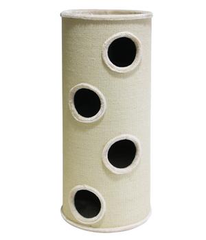 Nobby Kratztonne Dasha IV, creme, ca. Ø50/H120 cm - Holz / Plüsch Sisal