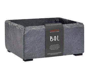 Climaqua Schiefer-Pflanzschale Bol, rechteckig, ca. B19/H10/T19 cm, Dunkelgrau - Schiefer