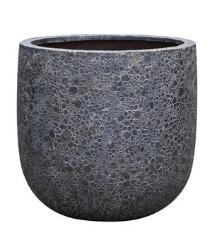 Dehner Polystone-Topf Lava, rund, schwarz