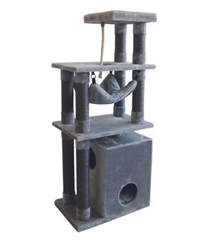 Nobby Kratzbaum Telde, grau, ca. B40/H145/T60 cm, Hellgrau - Holz / Plüsch Sisal