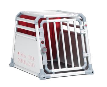 4pets Hundetransportbox PRO Line 1, Silber - Aluminium / Holz Kunststoff
