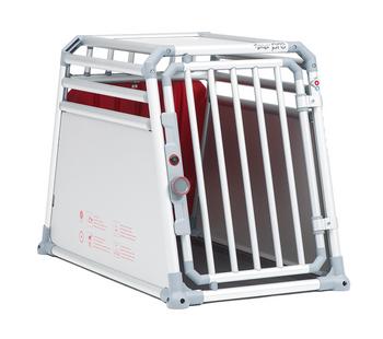 4pets Hundetransportbox PRO Line 2, Silber - Aluminium / Holz Kunststoff