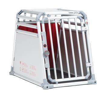 4pets Hundetransportbox PRO Line 2, Silber - Aluminium / Holz Kunststoff